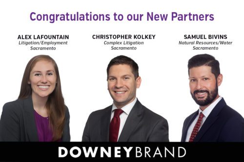 Congratulations graphic featuring New Partners Alex LaFountain, Christopher Kolkey, and Samuel Bivins